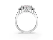 Pear-Shaped Halo Engagement Ring Setting for a Fancy Pink Lab-Grown Diamond | Graduated Channel Band | White Gold