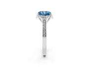 Radiant Cut Floral Pavé Engagement Ring Setting for a Fancy Blue Lab-Grown Diamond | Platinum