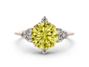Round Cluster Engagement Ring Setting for a Fancy Yellow Lab-Grown Diamond | Rose Gold