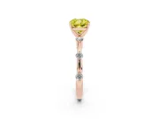Cushion Cut Bar Set Engagement Ring Setting for a Fancy Yellow Lab-Grown Diamond | Rose Gold