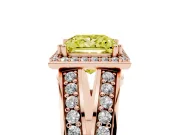 Princess Cut Halo Engagement Ring Setting for a Fancy Yellow Lab-Grown Diamond | Two-Row Pave Split Shank | Rose Gold