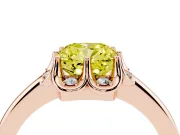 Cushion Cut Petal Halo Engagement Ring Setting for a Fancy Yellow Lab-Grown Diamond | Rose Gold