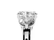 Oval Three Stone Engagement Ring Setting | Open Prong Baskets | White Gold