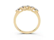 Round Diamond Half Eternity Band Set in Yellow gold with Prong-Set Stones