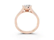 Heart-Shaped Half Bezel Solitaire Engagement Ring Setting | Graduated Channel Band | Rose Gold