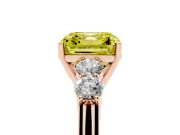 Asscher Cut 5 Stone Engagement Ring Setting for a Fancy Yellow Lab-Grown Diamond | Rose Gold