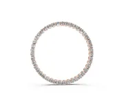 Round Lab-Grown Diamond Thin Eternity Circle Pendant Necklace | Shared Prongs | Rose Gold