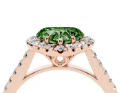 Heart-Shaped Raised Halo Engagement Ring Setting for a Fancy Green Lab-Grown Diamond | Rose Gold