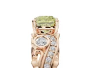 Cushion Cut Swirl Engagement Ring Setting for a Fancy Yellow Lab-Grown Diamond | Rose Gold