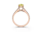 Marquise Hidden Halo Pave Engagement Ring Setting for a Fancy Yellow Lab-Grown Diamond | Claw Prongs | Rose Gold