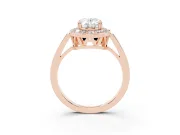 Oval Halo Engagement Ring Setting | Polished Halo Rim | Rose Gold