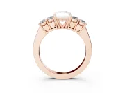 Radiant Cut Close Set Five Stone Engagement Ring Setting | Rose Gold