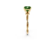 Fancy Green Princess Cut Diamond Solitaire Ring Set in Yellow gold with Twisted Band and Bead Prong Setting