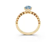 Marquise Beaded Solitaire Engagement Ring Setting for a Fancy Blue Lab-Grown Diamond | Yellow Gold