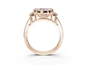 Cushion Cut Halo Engagement Ring Setting for a Fancy Pink Lab-Grown Diamond | Graduated Channel Band | Rose Gold