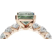 Princess Cut Engagement Ring Setting for a Fancy Green Lab-Grown Diamond | Rose Gold - Design NV-24455