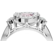 Pear-Shaped Halo Engagement Ring Setting for a Fancy Pink Lab-Grown Diamond | Graduated Channel Band | White Gold