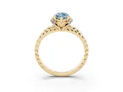 Marquise Rope Split Shank Engagement Ring Setting for a Fancy Blue Lab-Grown Diamond | Yellow Gold