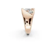 Cushion Cut Three Stone Bypass Engagement Ring Setting | Sculpted Crossover Band | Rose Gold