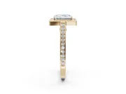 Radiant Cut Sectioned Halo Engagement Ring Setting for a Fancy Blue Lab-Grown Diamond | Yellow Gold