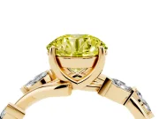 Round Twisted Vine Engagement Ring Setting for a Fancy Yellow Lab-Grown Diamond | Yellow Gold