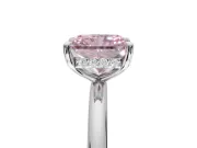 Radiant Cut Hidden Halo Ring Setting for a Fancy Pink Lab-Grown Diamond | White Gold