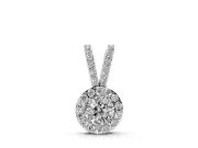 Round Lab-Grown Diamond Halo Pendant Necklace | Pavé Split Bail | White Gold