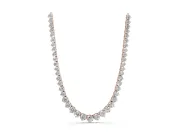 Round Lab-Grown Diamond Graduated Tennis Necklace | Linked Prong Heads | Rose Gold