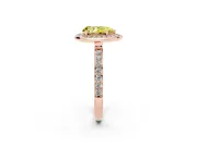 Pear-Shaped Bezel-Rim Halo Engagement Ring Setting for a Fancy Yellow Lab-Grown Diamond | Pave Band | Rose Gold