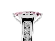 Marquise Half Bezel Engagement Ring Setting for a Fancy Pink Lab-Grown Diamond | Sterling Silver