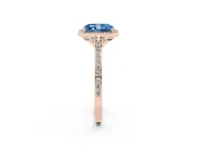 Radiant Cut Halo Engagement Ring Setting for a Fancy Blue Lab-Grown Diamond | Rose Gold - Design NV-24729