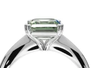 Princess Cut Tapered Solitaire Engagement Ring Setting for a Fancy Green Lab-Grown Diamond | Platinum