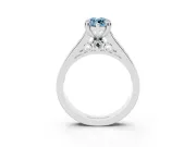Marquise Channel Set Solitaire Engagement Ring Setting for a Fancy Blue Lab-Grown Diamond | Princess Channel | Platinum