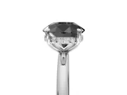 Round Hidden Halo Engagement Ring Setting for a Black Center | Thin Plain Band | Platinum