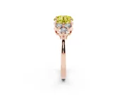 Round Cluster Side Stone Engagement Ring Setting for a Fancy Yellow Lab-Grown Diamond | Rose Gold