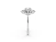 Cushion Cut Cluster Halo Engagement Ring Setting | Two-Size Accents | Platinum