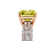 Asscher Cut Multi Row Pave Engagement Ring Setting for a Fancy Yellow Lab-Grown Diamond | Rose Gold