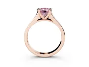 Emerald Cut Half Bezel Engagement Ring Setting for a Fancy Pink Lab-Grown Diamond | Rose Gold
