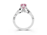 Cushion Cut Vine Engagement Ring Setting for a Fancy Pink Lab-Grown Diamond | White Gold