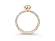 Pear-Shaped Domed Pavé Engagement Ring Setting for a Fancy Yellow Lab-Grown Diamond | Rose Gold