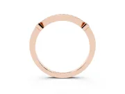 Round Diamond Pavé Bar Station Ring Set in Rose gold with Channel Setting