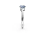 Cushion Cut Bypass Solitaire Engagement Ring Setting for a Fancy Blue Lab-Grown Diamond | Sterling Silver