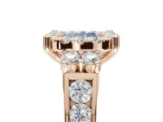 Cushion Cut Halo Engagement Ring Setting for a Fancy Blue Lab-Grown Diamond | Graduated Channel Band | Rose Gold
