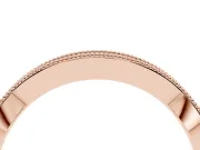 Round Lab-Grown Diamond Milgrain Channel Set Contour Wedding Band | Smooth Top | Rose Gold