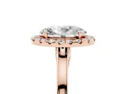 Oval Halo Engagement Ring Setting | Flat Tapered Band | Rose Gold
