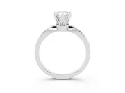 Pear Cut Diamond Solitaire Engagement Ring Set in Silver with Slim Tapered Solitaire Band