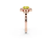 Cushion Cut Milgrain Cluster Halo Engagement Ring Setting for a Fancy Yellow Lab-Grown Diamond | Plain Band | Rose Gold