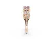 Cushion Cut Swirl Engagement Ring Setting for a Fancy Pink Lab-Grown Diamond | Rose Gold