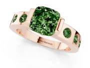 Cushion Cut Tension Style Engagement Ring Setting for a Fancy Green Lab-Grown Diamond | Rose Gold