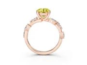 Round Twisted Vine Engagement Ring Setting for a Fancy Yellow Lab-Grown Diamond | Rose Gold